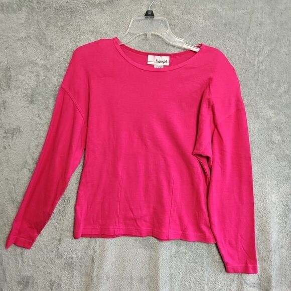 Eguipt Women's Sz Lg Top tshirt cotton red vintage shoulder pads Made in Egypt - Picture 1 of 11